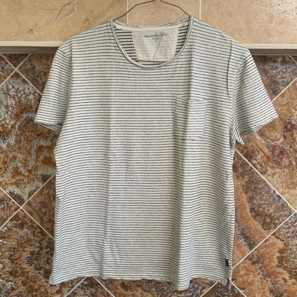 Men’s John Varvatos Star USA EMMETT T-Shirt Size XL Ivory and Black - Picture 1 of 9